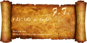 Fülöp Teó névjegykártya