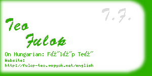 teo fulop business card